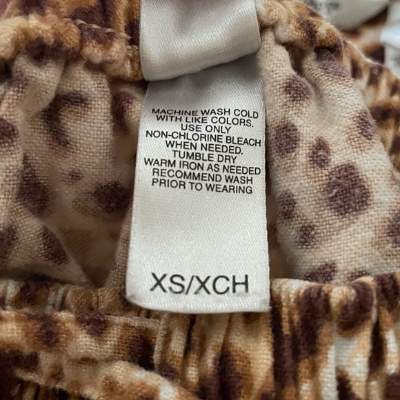 DELICATES Pajamas Animal Print Button Down Top Drawstring Pants Cotton Size XS - Picture 12 of 14